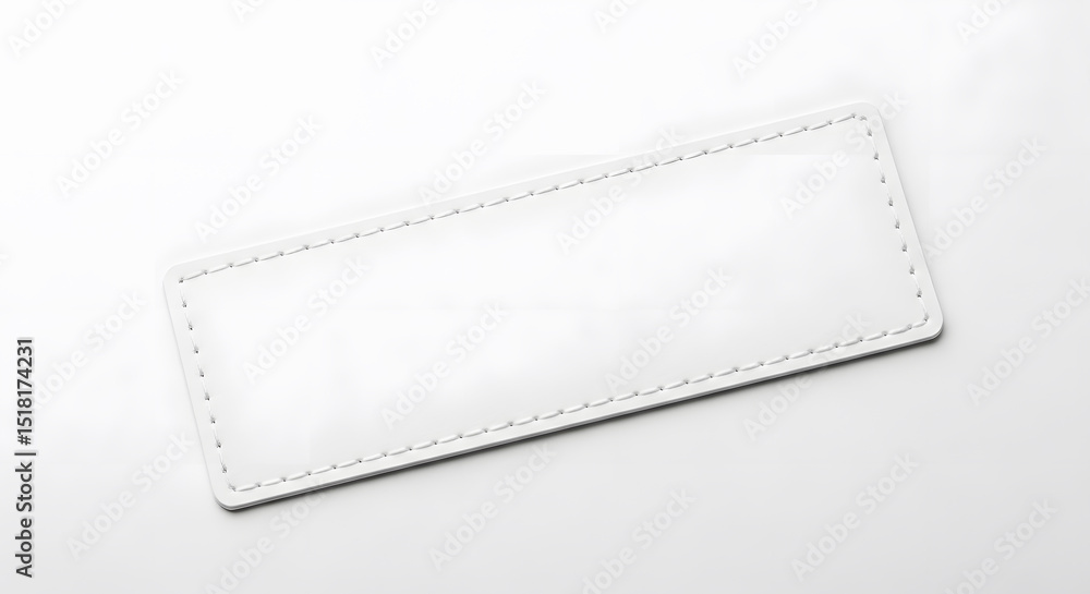 custom made wallpaper toronto digitalBlank White Name Tag with Stitched Border Customizable ID Badge for Events, Meetings, and Branding.