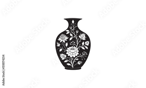 Elegant Floral Ceramic Vase Art