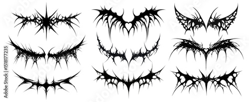 Abstract tribal tattoo designs, element vector set