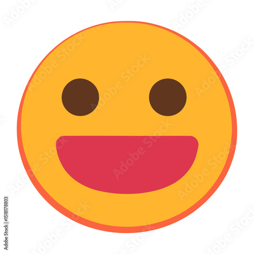 Face emoji illustration minimalist cheerful vector