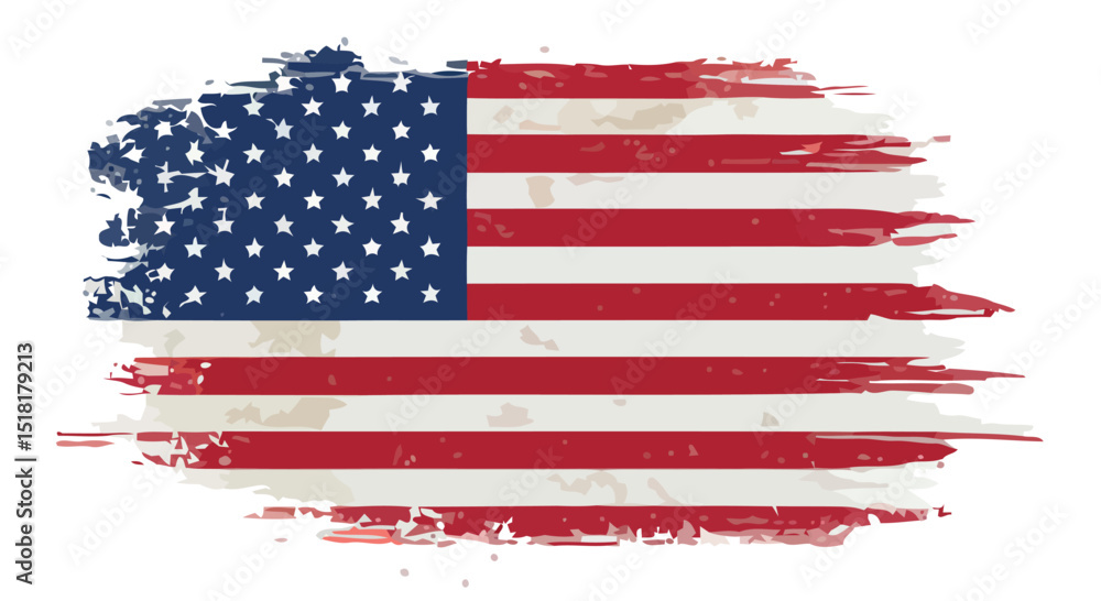 Grunge artistic american flag design for patriotic decorations and national celebrations Grunge artistic american flag design for patriotic decorations and national celebrations