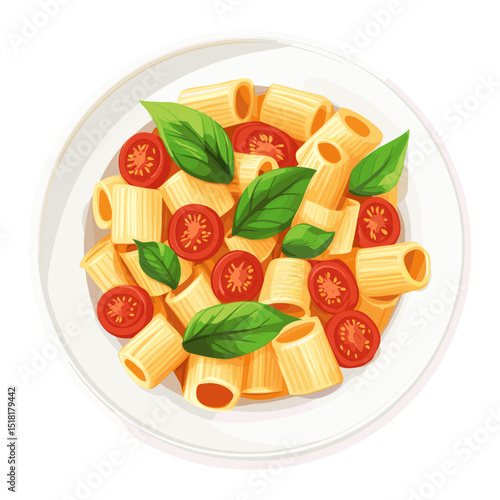 Rigatoni Pasta pasta food illustration vector