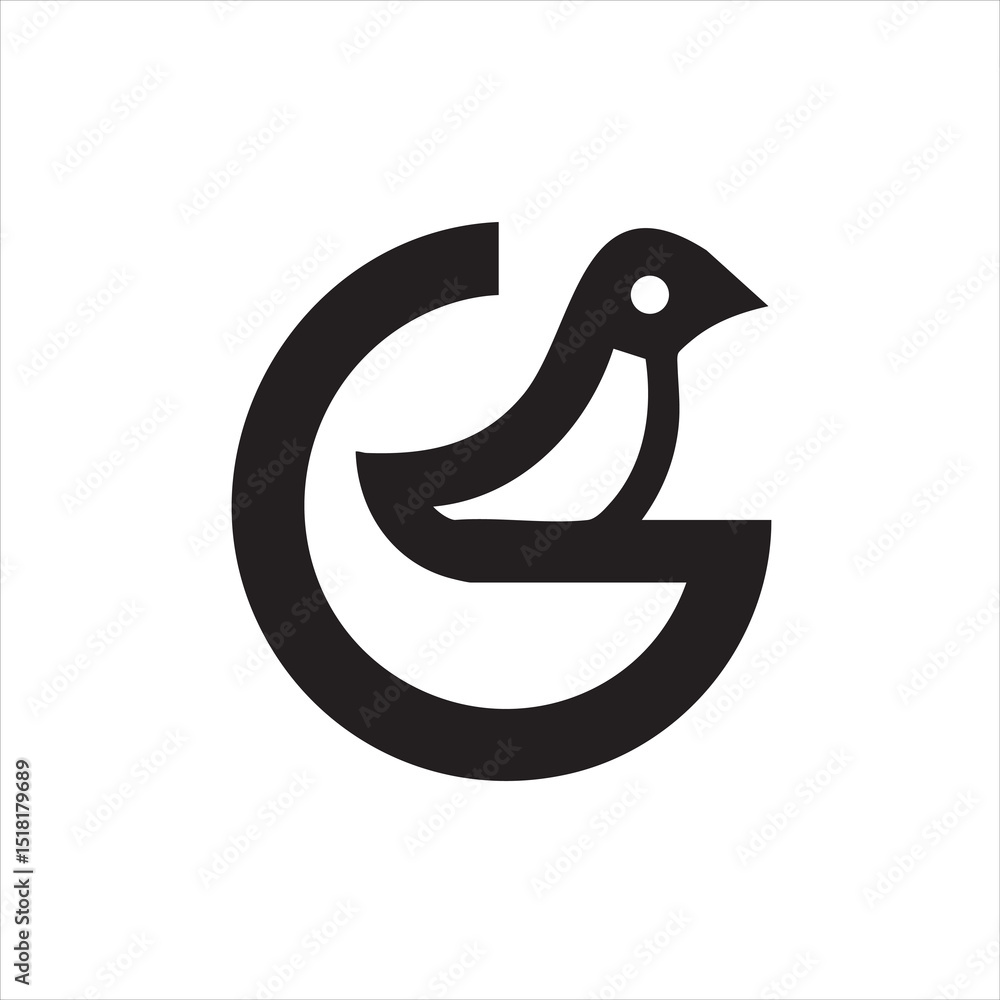 Creative logo design with bird and circular elements for branding Creative logo design with bird and circular elements for branding