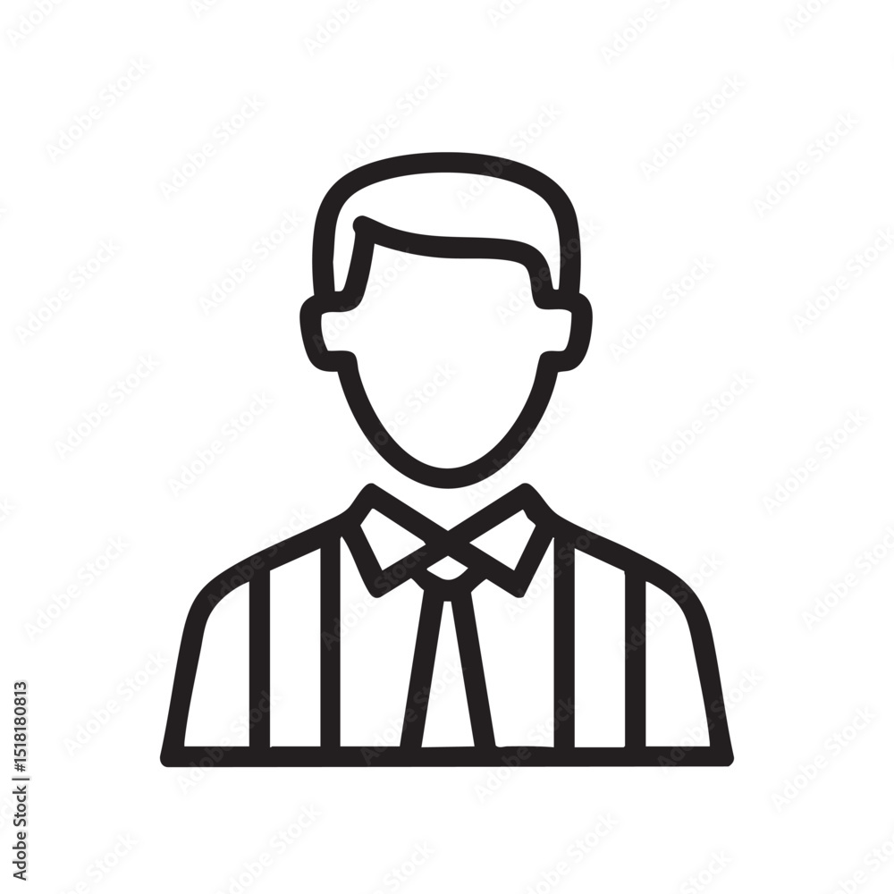 Professional man with striped shirt and tie design for branding Professional man with striped shirt and tie design for branding