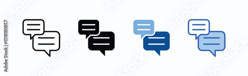 Chat Icon Sheet Multiple Style Collection Isolated Vector