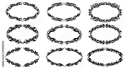 Ornamental tribal frame collection for decorative design projects