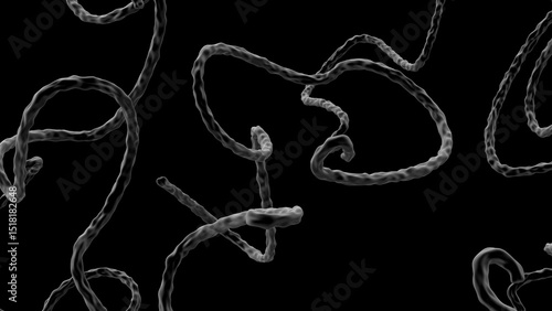 3D Rendering Overlay Background of Filamentous Bacteria