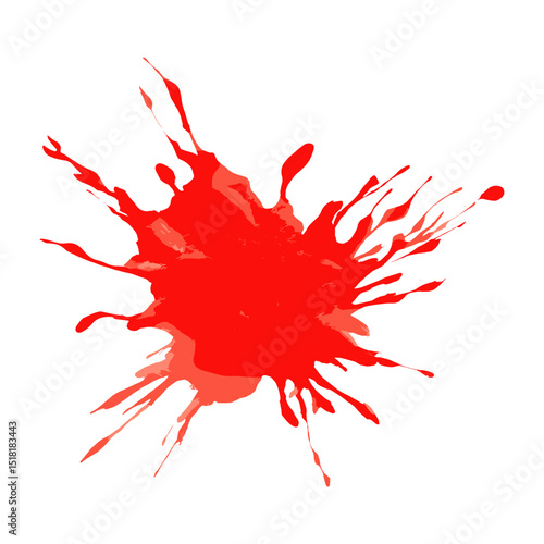 Red ink splash illustration expression abstract vector