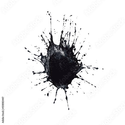 Black ink splash expression abstract splatter vector