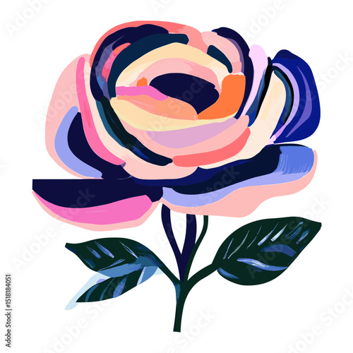Rose illustration colorful flower vector