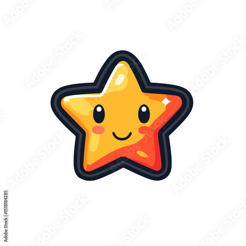 Bright and cheerful star icon designed for wishlist applications or playful user interfaces in a digital environment