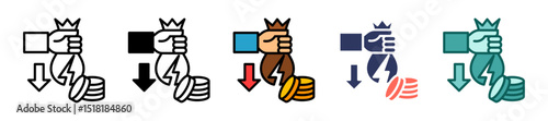 Currency Devaluation multiple icon