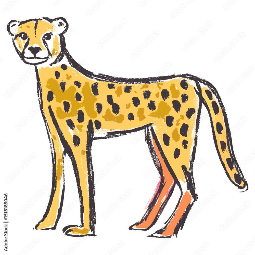 Fototapeta premium Cheetah illustration wildlife drawing vector