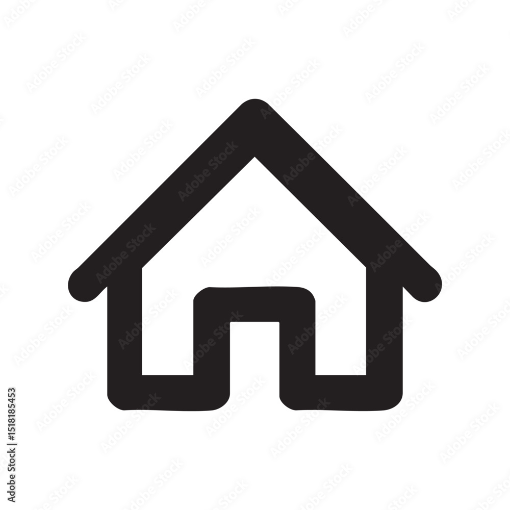 Simplistic black house icon suitable for digital design Simplistic black house icon suitable for digital design