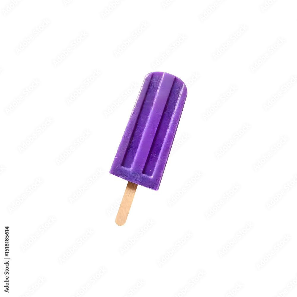 A purple popsicle with a wooden stick, isolated on a png background, with a slightly textured surface, casting a soft shadow A purple popsicle with a wooden stick, isolated on a png background, with a slightly textured surface, casting a soft shadow