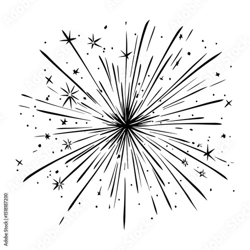 Sparkle effect illustration fireworks black vector