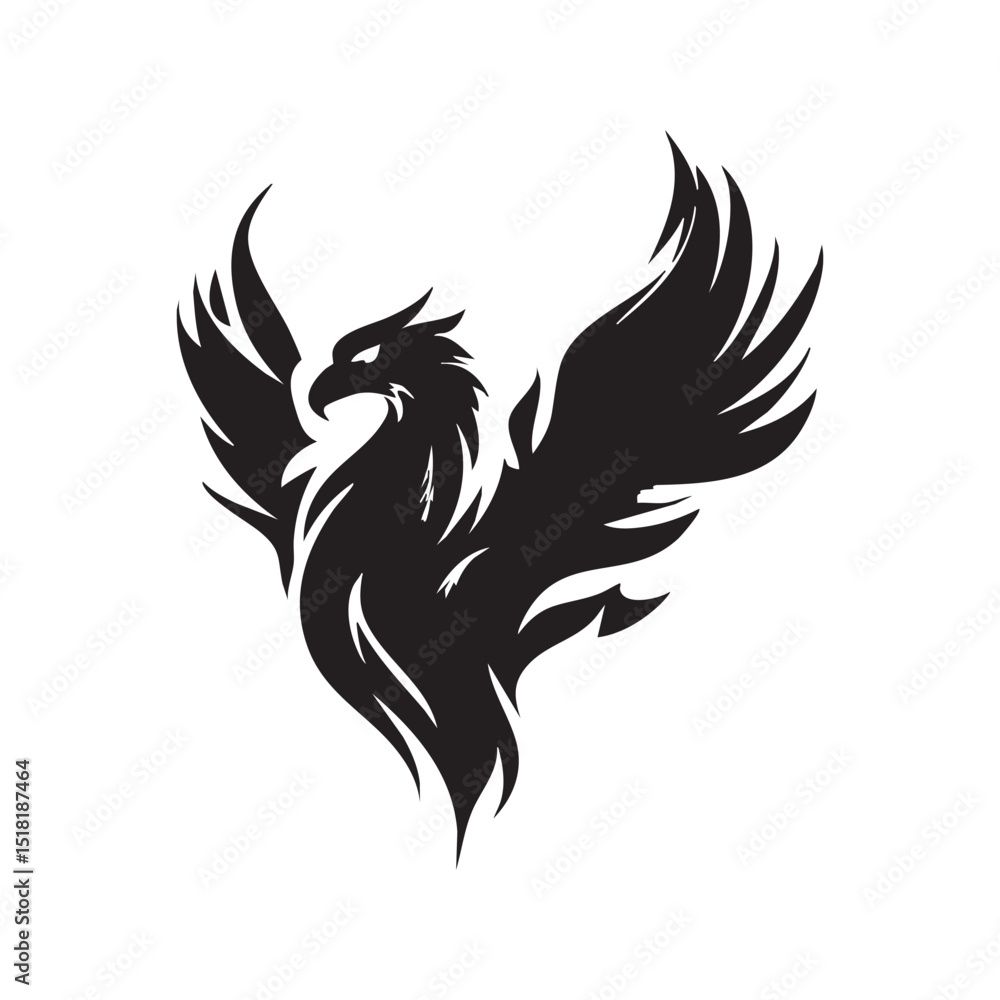 Fierce phoenix symbol representing rebirth and strength Fierce phoenix symbol representing rebirth and strength