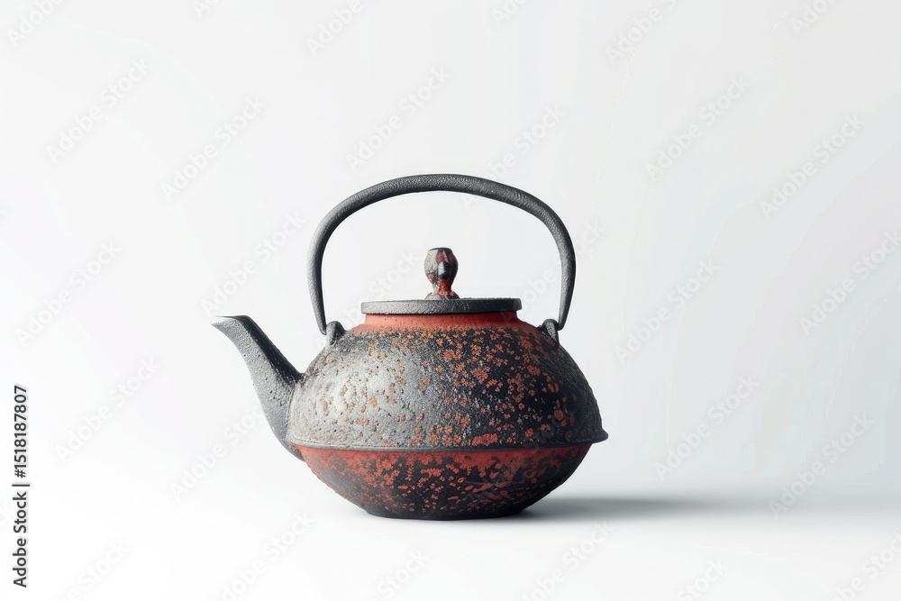 vibrant image of japanese teapot isolated on white background vibrant image of japanese teapot isolated on white background