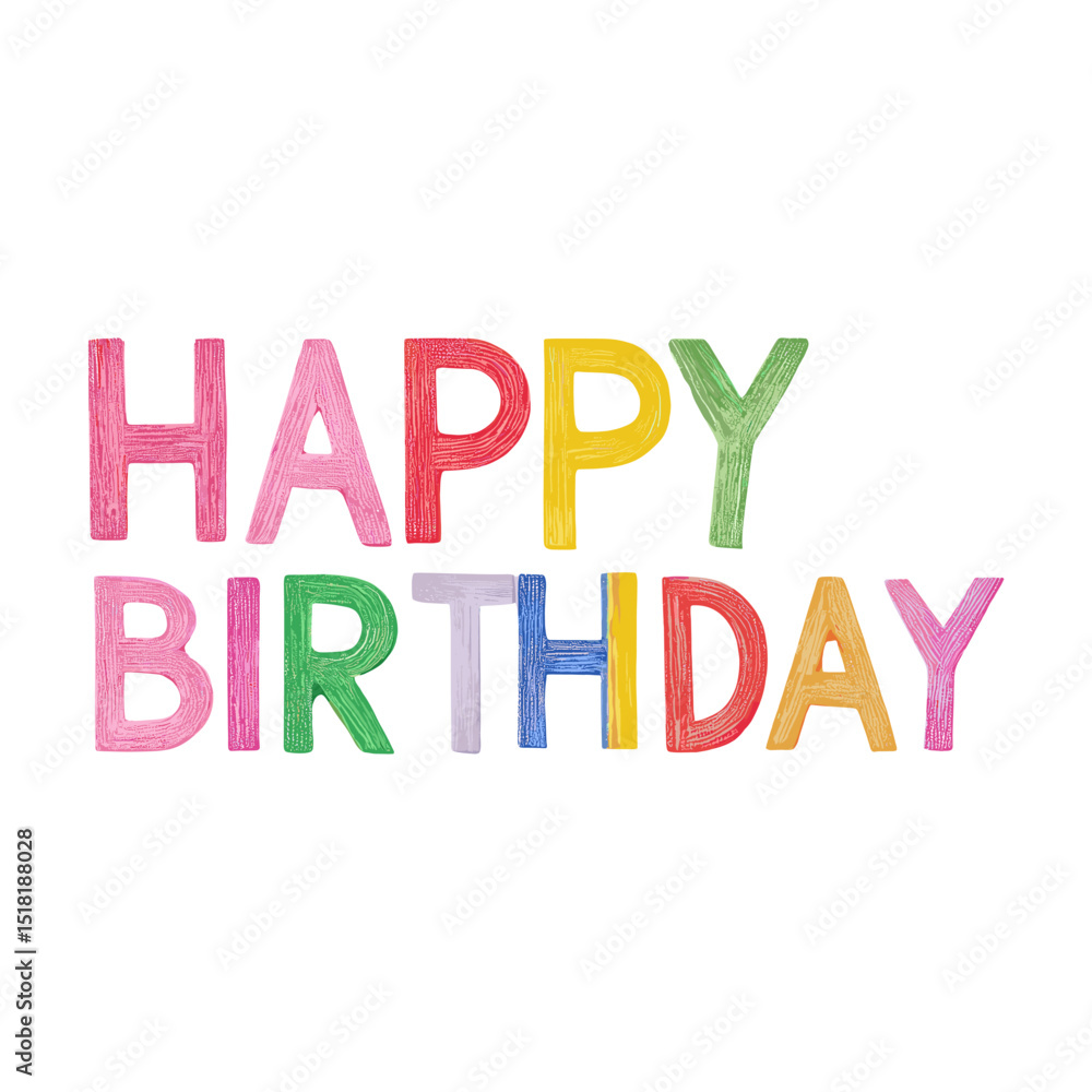 Text illustration birthday design vector Text illustration birthday design vector