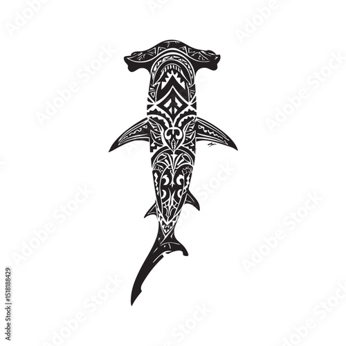 Artistic representation of a hammerhead shark design for decor