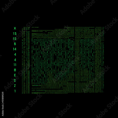Glitch digital green text vector