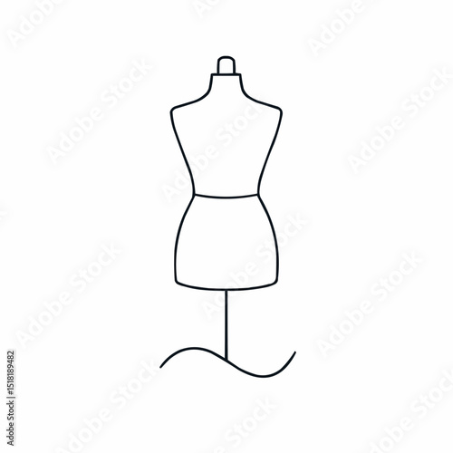 Outlined mannequin with waistline — fashion design concept.