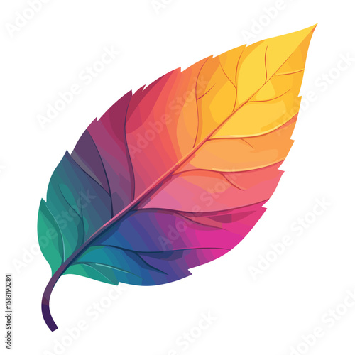 Leave element colorful leaf art vector