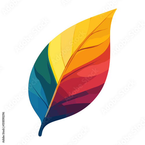 Leave element colorful leaf art vector