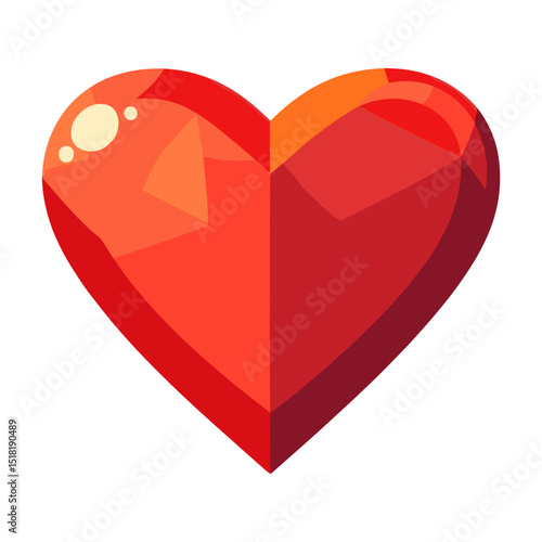Carttoon heart icon illustration geometric polygonal vector