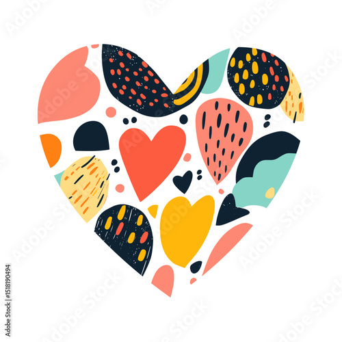 Carttoon heart icon pattern illustration decorative vector