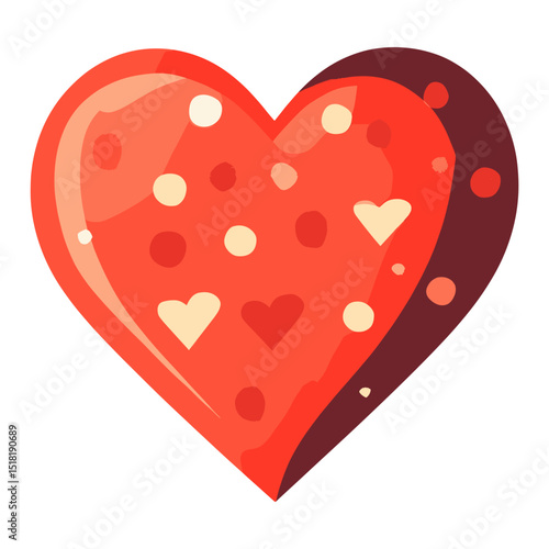 Carttoon heart icon illustration valentine's romantic vector