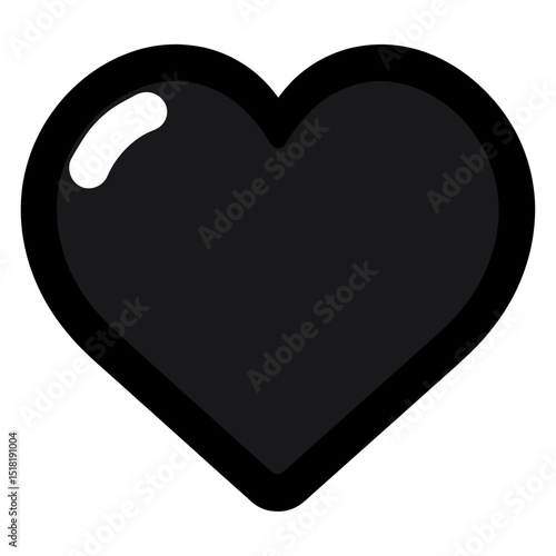 Heart illustration simple black vector