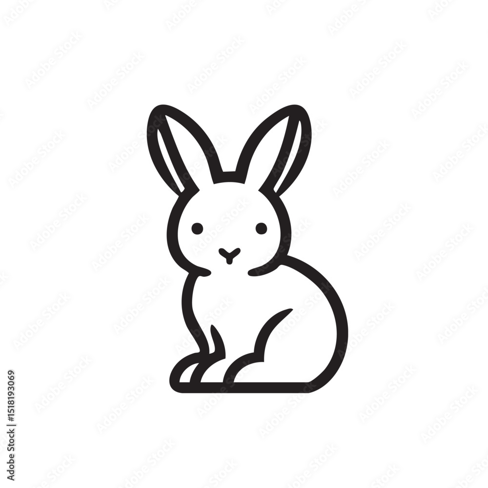 Obraz premium A charming rabbit character with large ears sits upright