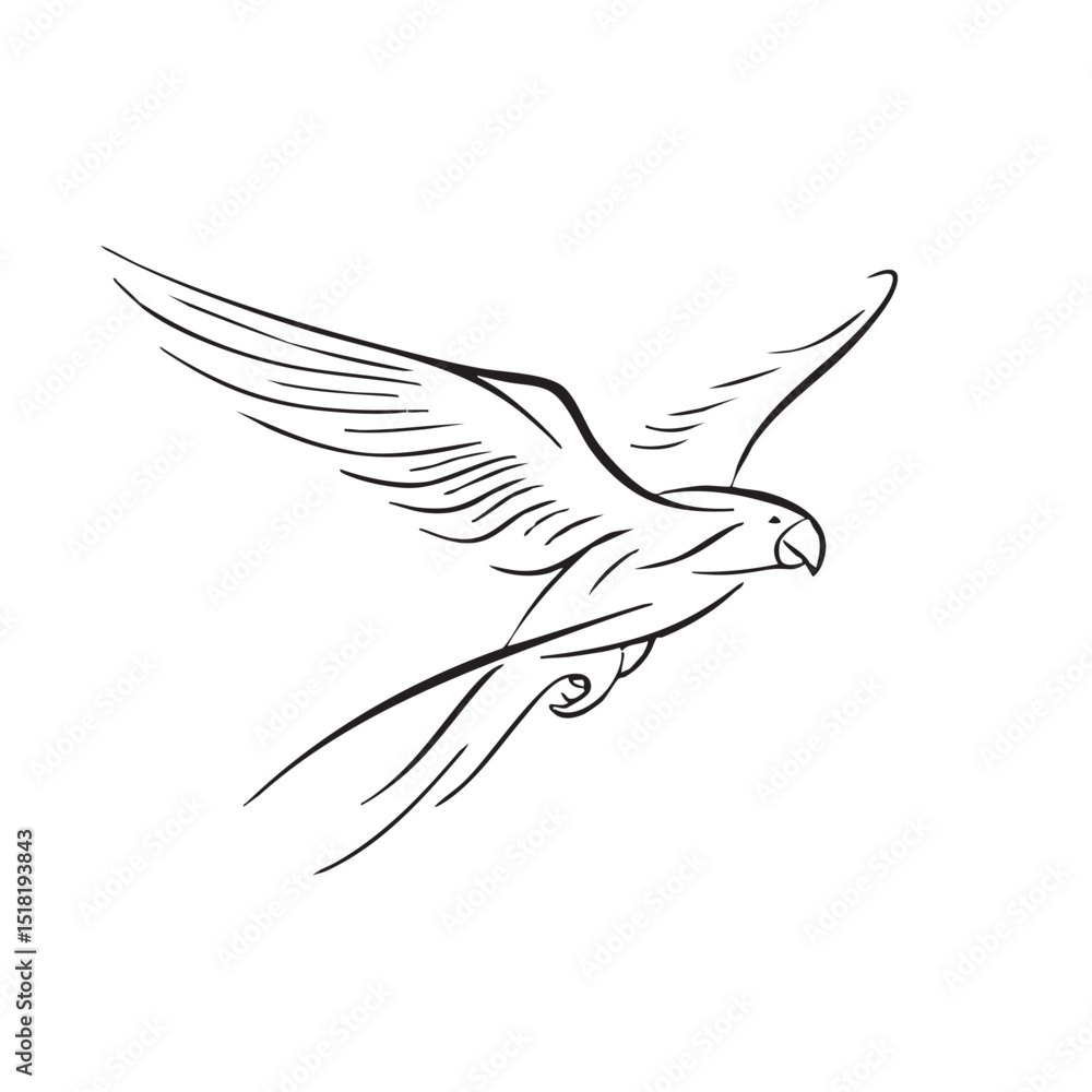 Obraz premium Elegant parrot in flight for nature inspired designs