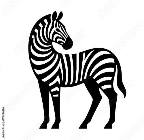 Photography Zebra Horse Logo, Clean and Minimal logo Silhouette