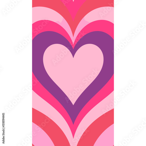 Heart shape illustration psychedelic design vector