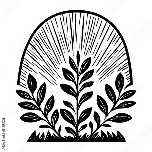 Floriculture farm illustration plants leaves vector