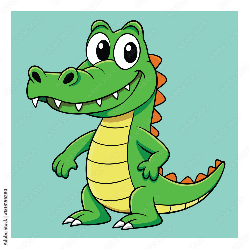 Fototapeta premium Cartoon crocodile vector