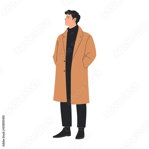 A man wearing coat illustration clothing overcoat vector