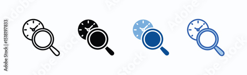 Analysis Icon Sheet Multiple Style Collection Isolated Vector