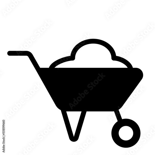 Wheelbarrow Glyph Icon