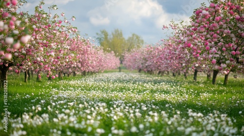 Wallpaper Mural Blooming Apple Orchard in Springtime Torontodigital.ca