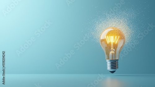 Wallpaper Mural Illuminated glass light bulb floating effortlessly in a soft misty cloud against a serene blue background symbolizing innovation creativity and the power of ideas Torontodigital.ca