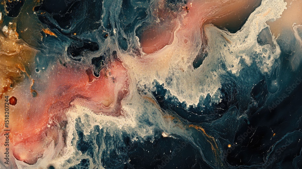 Fototapeta premium Polished onyx marble surface, high-resolution detail, Generative Ai