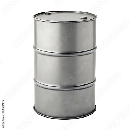 High-Resolution Image of a Blank Metal Oil Drum