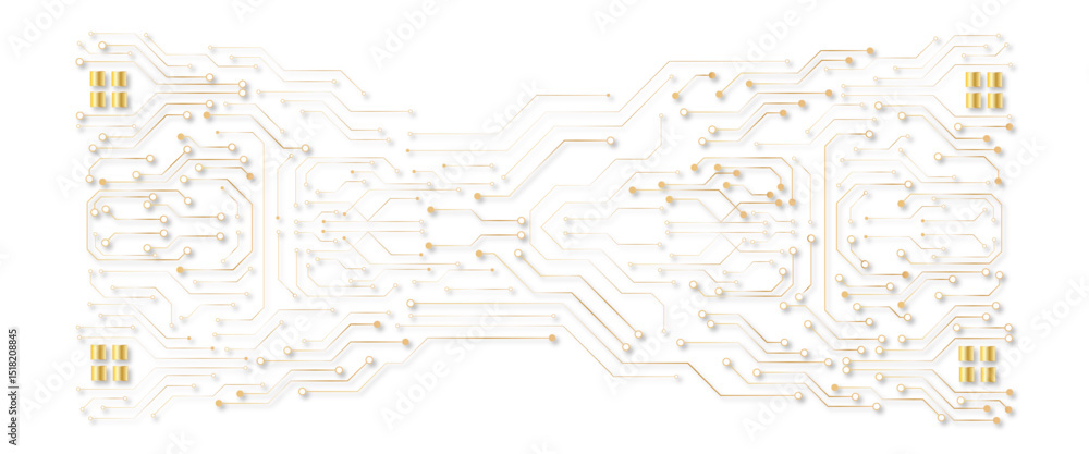 Obraz premium Abstract golden grey circuit cyber technology futuristic on white design modern creative background vector