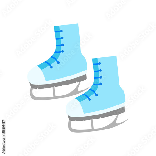 Blue ice skates illustration