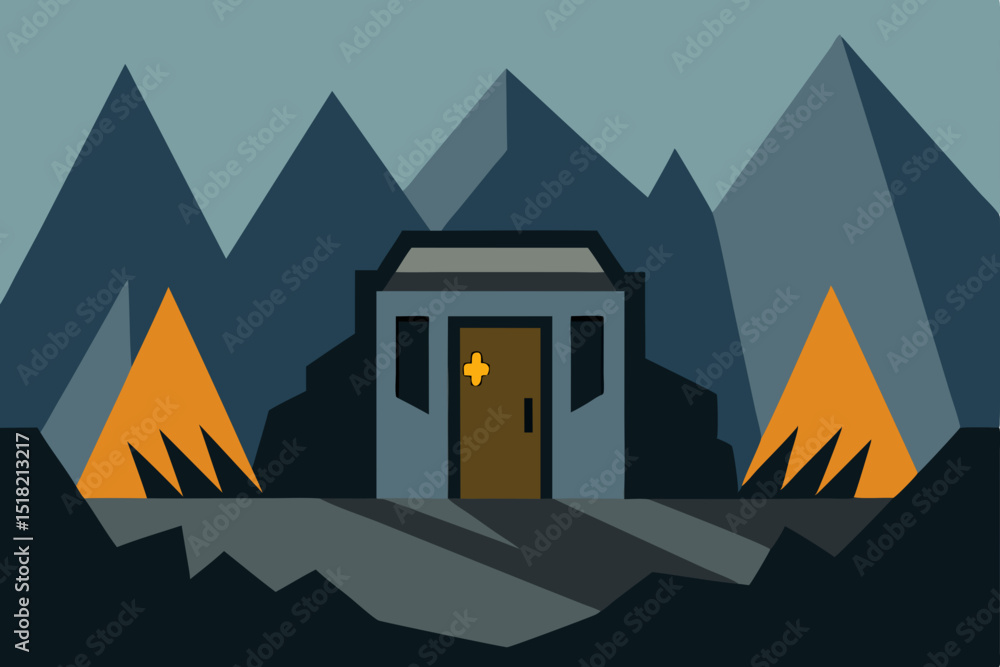 vector illustration of a mountain landscape vector illustration of a mountain landscape