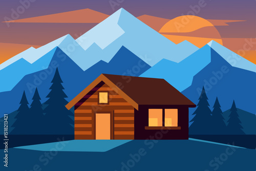 winter landscape with house