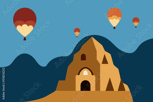 hot air balloon flying in the sky